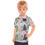 Christmas Trees Icons Kids  Polo T-Shirt