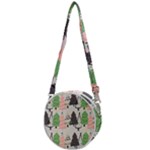 Christmas Trees Icons Crossbody Circle Bag