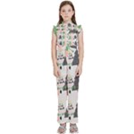 Christmas Trees Icons Kids  Sleeveless Ruffle Edge Band Collar Chiffon One Piece