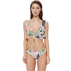 Low Cut Ruffle Edge Bikini Set 