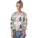 Christmas Trees Icons Kids  Cuff Sleeve Top