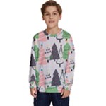 Christmas Trees Icons Kids  Crewneck Sweatshirt