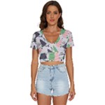 Christmas Trees Icons V-Neck Crop Top