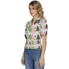 Puffed Short Sleeve Button Up Jacket 