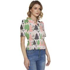 Puffed Short Sleeve Button Up Jacket 