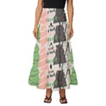 Christmas Trees Icons Tiered Ruffle Maxi Skirt
