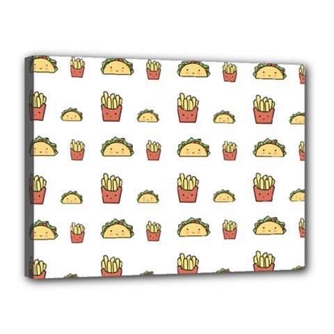 Fries Taco Pattern Fast Food Canvas 16  x 12  (Stretched) from ArtsNow.com