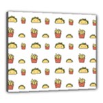 Fries Taco Pattern Fast Food Canvas 24  x 20  (Stretched)
