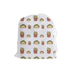 Fries Taco Pattern Fast Food Drawstring Pouch (Large)