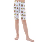 Fries Taco Pattern Fast Food Kids  Mid Length Swim Shorts