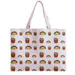 Fries Taco Pattern Fast Food Zipper Mini Tote Bag