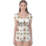 Fries Taco Pattern Fast Food Boyleg Leotard 