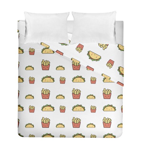 Fries Taco Pattern Fast Food Duvet Cover Double Side (Full/ Double Size) from ArtsNow.com