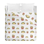 Fries Taco Pattern Fast Food Duvet Cover Double Side (Full/ Double Size)