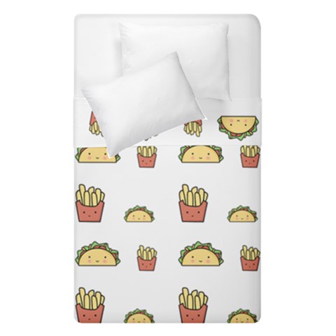 Fries Taco Pattern Fast Food Duvet Cover Double Side (Single Size) from ArtsNow.com
