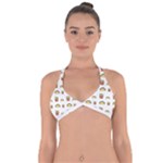 Fries Taco Pattern Fast Food Halter Neck Bikini Top