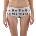 Fries Taco Pattern Fast Food Reversible Mid-Waist Bikini Bottoms