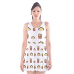 Fries Taco Pattern Fast Food Scoop Neck Skater Dress
