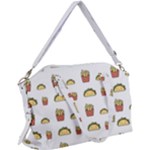 Fries Taco Pattern Fast Food Canvas Crossbody Bag