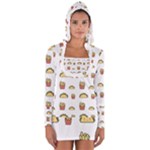 Fries Taco Pattern Fast Food Long Sleeve Hooded T-shirt
