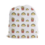 Fries Taco Pattern Fast Food Drawstring Pouch (2XL)