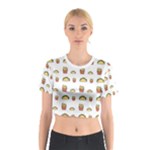 Fries Taco Pattern Fast Food Cotton Crop Top