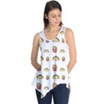 Fries Taco Pattern Fast Food Sleeveless Tunic