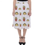 Fries Taco Pattern Fast Food Classic Midi Skirt