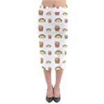 Fries Taco Pattern Fast Food Midi Pencil Skirt