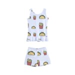 Fries Taco Pattern Fast Food Kids  Boyleg Swimsuit