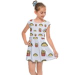 Fries Taco Pattern Fast Food Kids  Cap Sleeve Dress