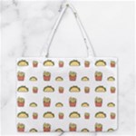 Fries Taco Pattern Fast Food Zipper Medium Tote Bag
