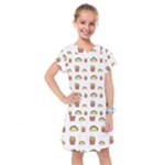 Fries Taco Pattern Fast Food Kids  Drop Waist Dress