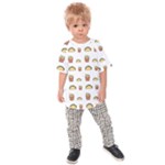 Fries Taco Pattern Fast Food Kids  Raglan T-Shirt