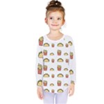 Fries Taco Pattern Fast Food Kids  Long Sleeve T-Shirt