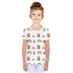 Fries Taco Pattern Fast Food Kids  One Piece T-Shirt