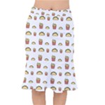 Fries Taco Pattern Fast Food Short Mermaid Skirt