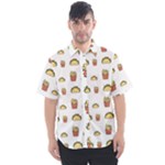 Fries Taco Pattern Fast Food Men s Short Sleeve Shirt