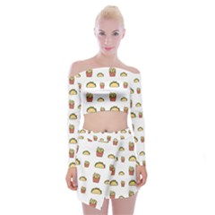 Off Shoulder Top with Mini Skirt Set 