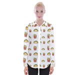 Fries Taco Pattern Fast Food Womens Long Sleeve Shirt