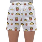 Fries Taco Pattern Fast Food Sleepwear Shorts