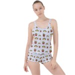 Fries Taco Pattern Fast Food Boyleg Tankini Set 
