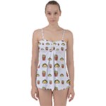Fries Taco Pattern Fast Food Babydoll Tankini Set