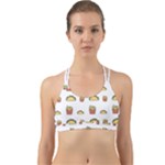 Fries Taco Pattern Fast Food Back Web Sports Bra