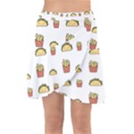Fries Taco Pattern Fast Food Wrap Front Skirt