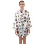 Fries Taco Pattern Fast Food Long Sleeve Satin Kimono