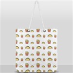 Fries Taco Pattern Fast Food Full Print Rope Handle Tote (Large)