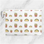 Fries Taco Pattern Fast Food Canvas Cosmetic Bag (XL)