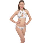 Fries Taco Pattern Fast Food Cross Front Halter Bikini Set