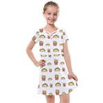 Fries Taco Pattern Fast Food Kids  Cross Web Dress